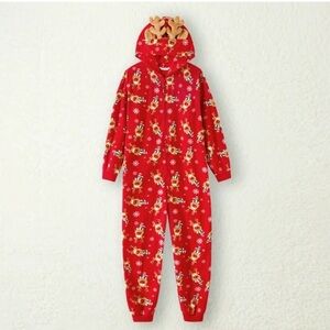 PatPat Festive Red Reindeer Fleece